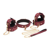 Master Series Velvet Bondage Set 6 Piece Burgundy Bondage Kits